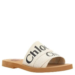 White Rubber Flat Sandals
