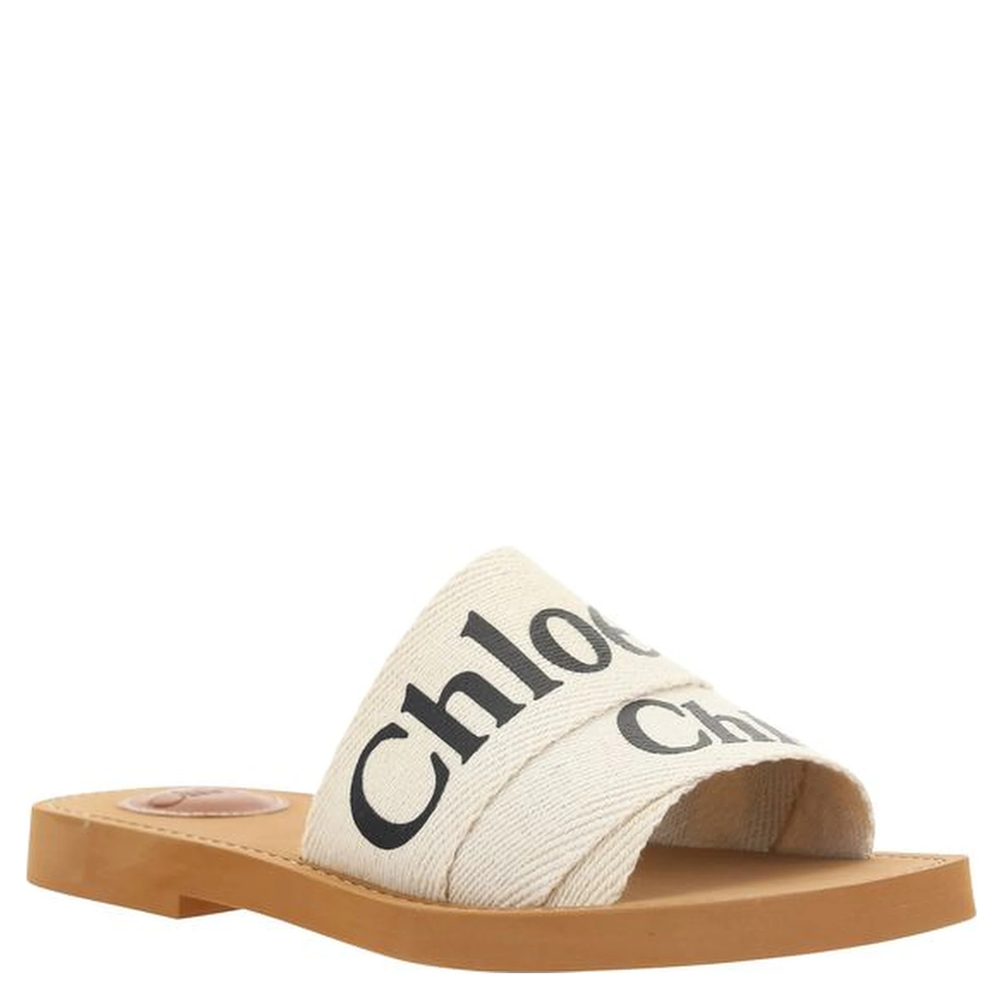 White Rubber Flat Sandals
