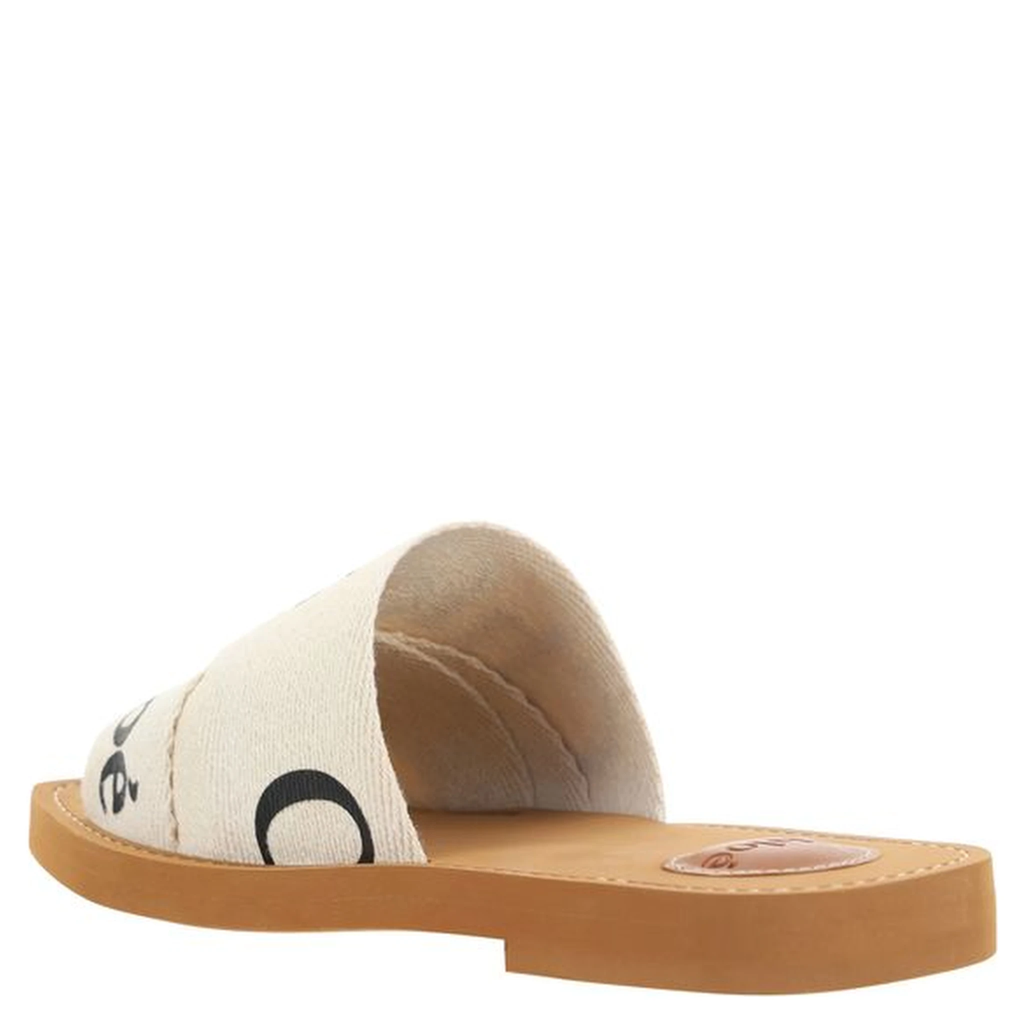 White Rubber Flat Sandals