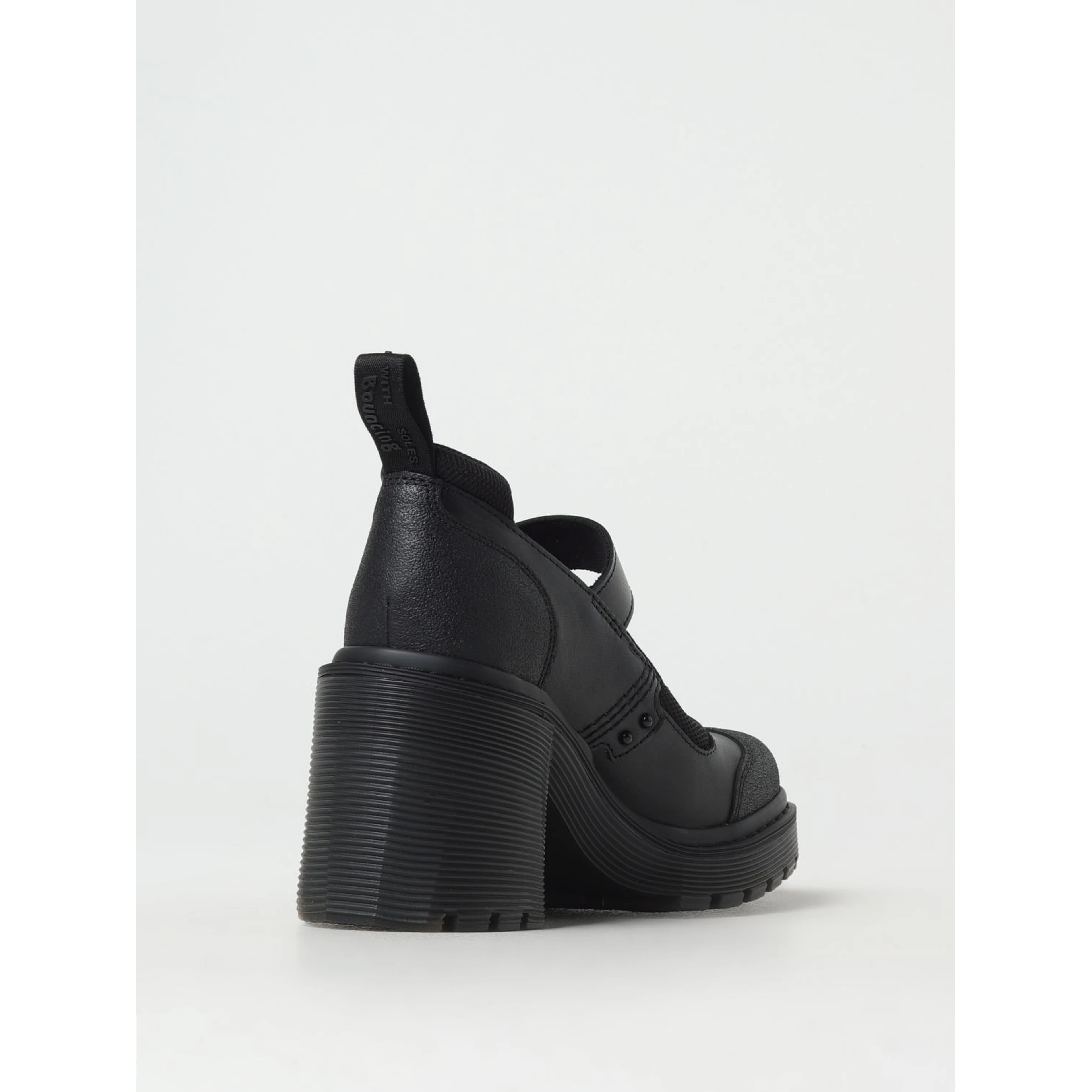 Black Leather Platform Pumps
