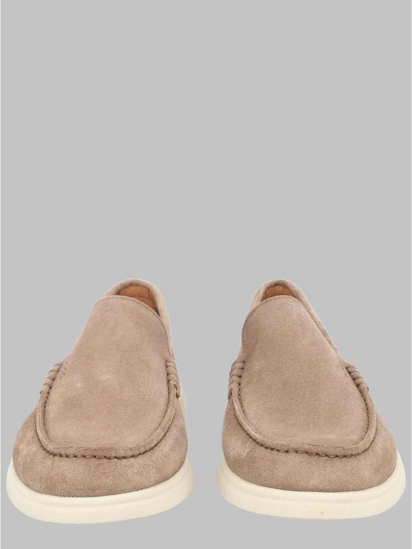 MOCASSINO IN PELLE SCAMOSCIATA CON LOGO