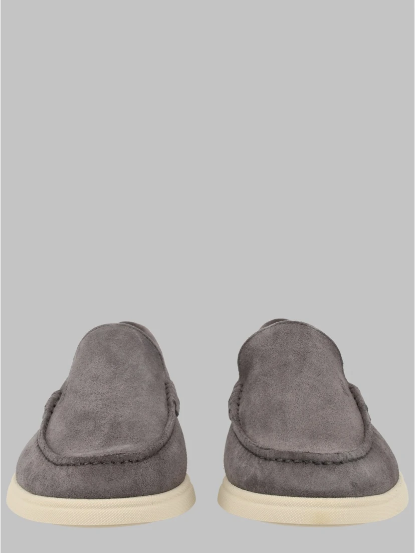 MOCASSINO IN PELLE SCAMOSCIATA CON LOGO