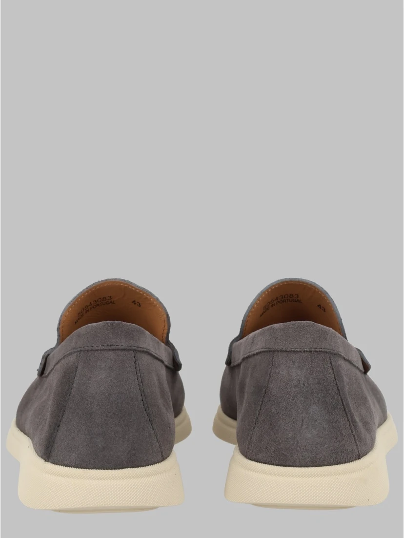 MOCASSINO IN PELLE SCAMOSCIATA CON LOGO