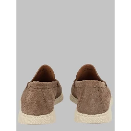 MOCASSINO IN PELLE SCAMOSCIATA CON LOGO