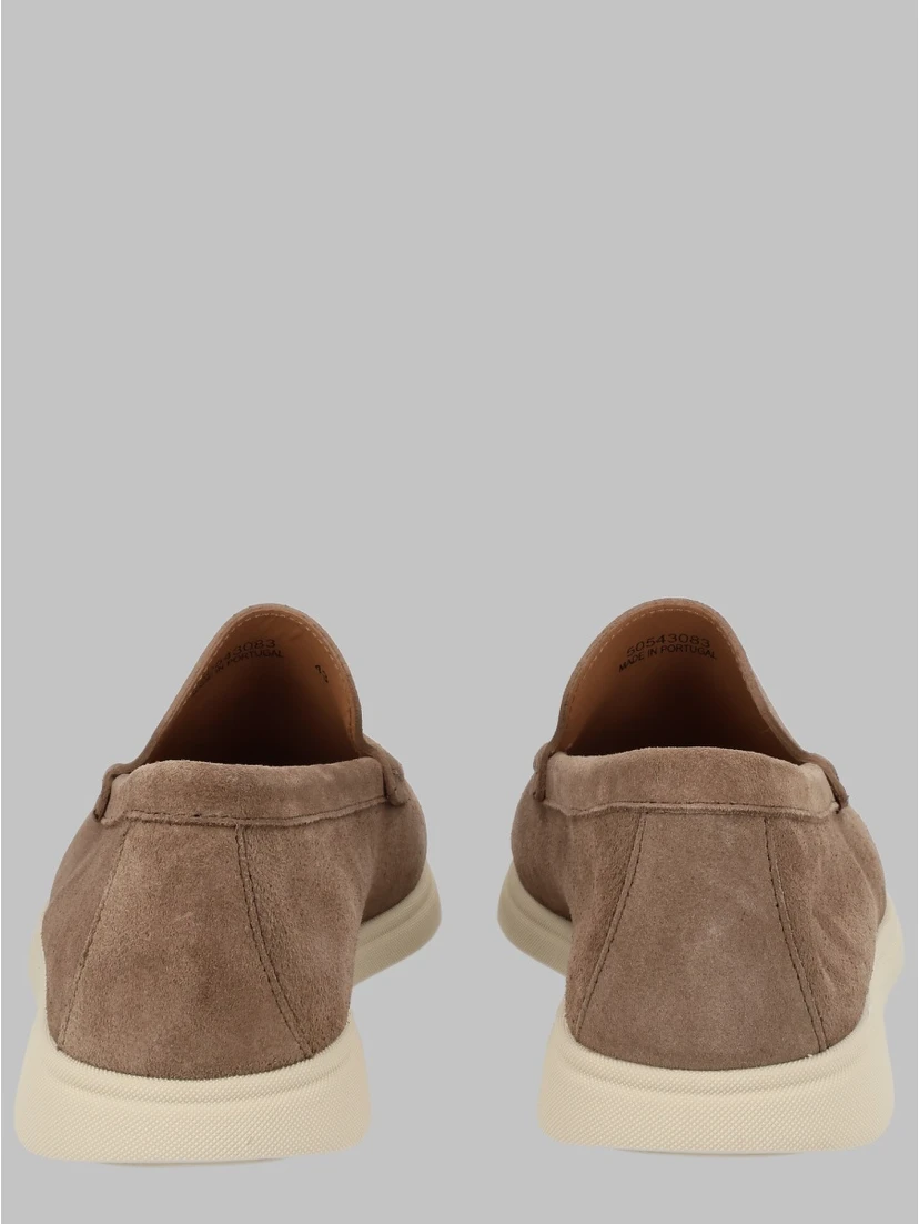 MOCASSINO IN PELLE SCAMOSCIATA CON LOGO