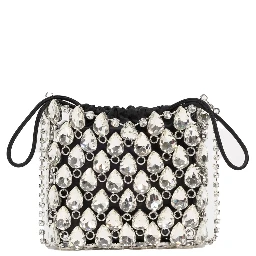 BORSA MINI IN MAGLIA METALLICA CON CRISTALLI