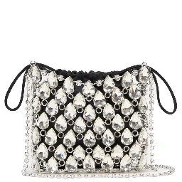 BORSA MINI IN MAGLIA METALLICA CON CRISTALLI