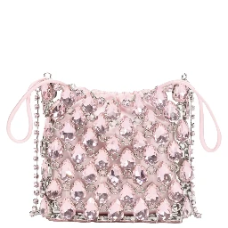 BORSA MINI IN MAGLIA METALLICA CON CRISTALLI