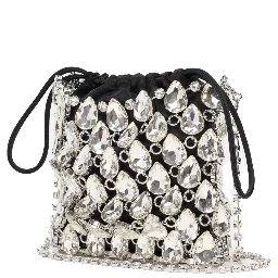 BORSA MINI IN MAGLIA METALLICA CON CRISTALLI