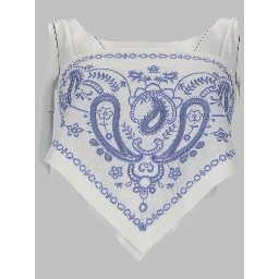 TOP IN LINO CON RICAMO