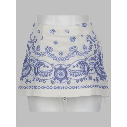 SKORT IN LINO CON RICAMO