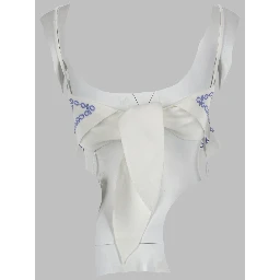 TOP IN LINO CON RICAMO