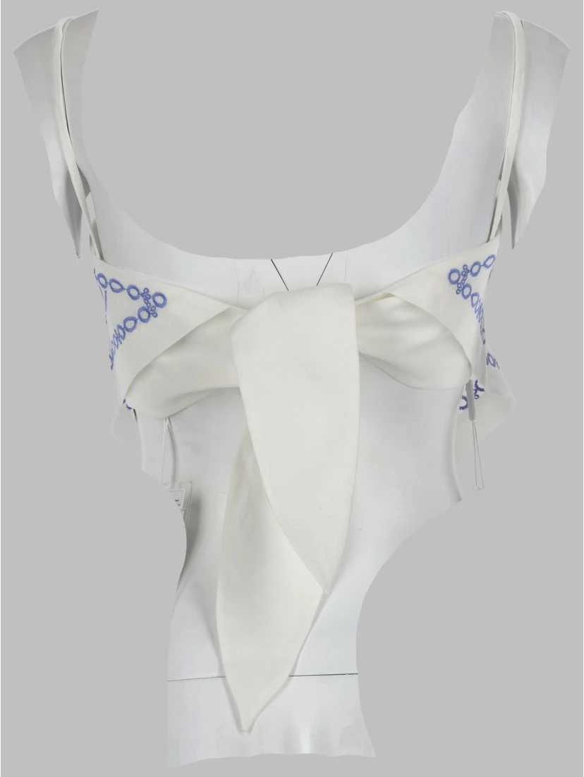 TOP IN LINO CON RICAMO