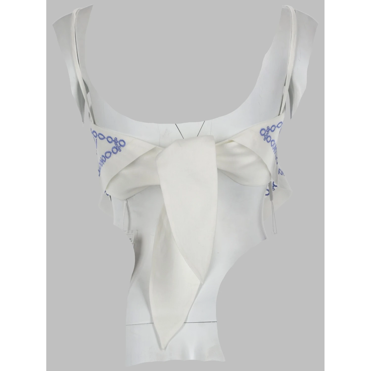 TOP IN LINO CON RICAMO