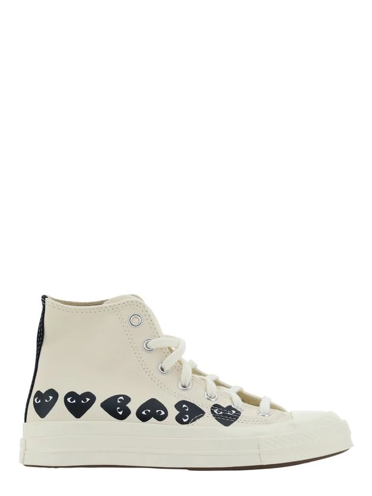 White Rubber High Top Sneakers