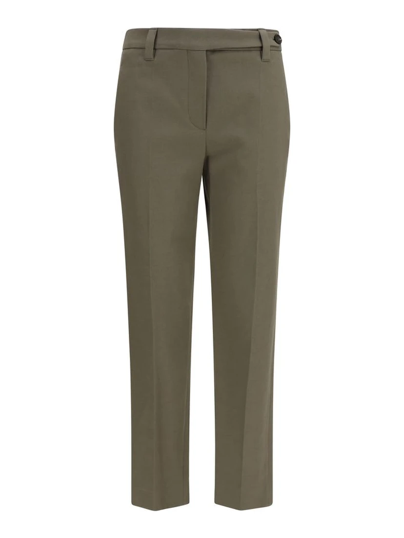Bicolor Cotton Dress Pants