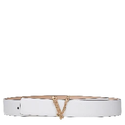 White Leather Regular Belt