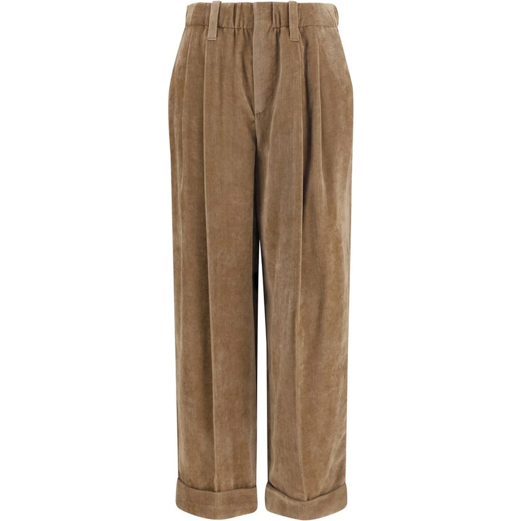 Brown Viscose Casual Pants