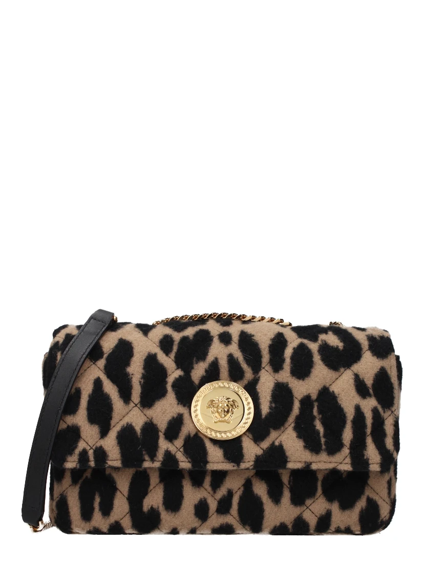 Brown Wool Shoulder Bag