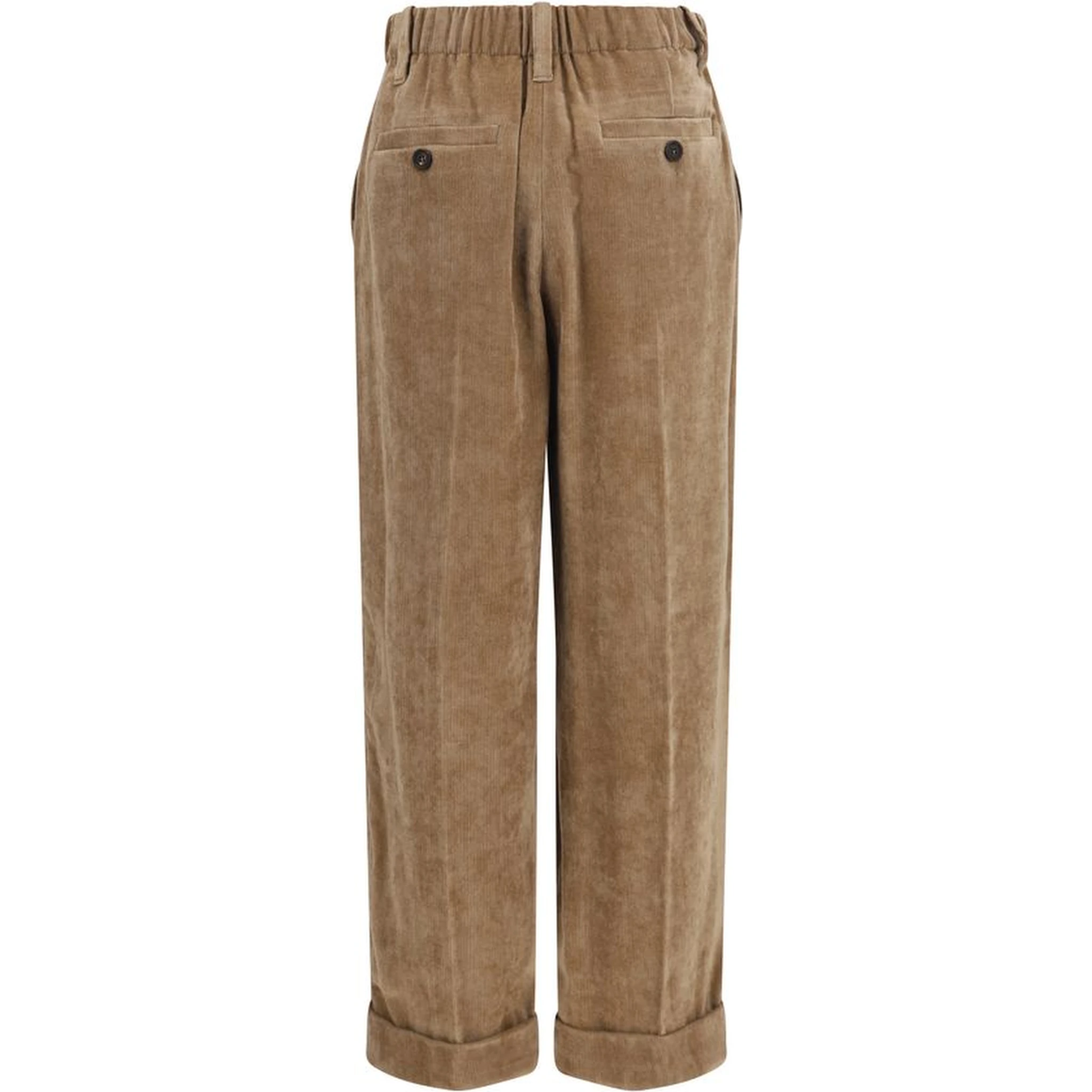 Brown Viscose Casual Pants