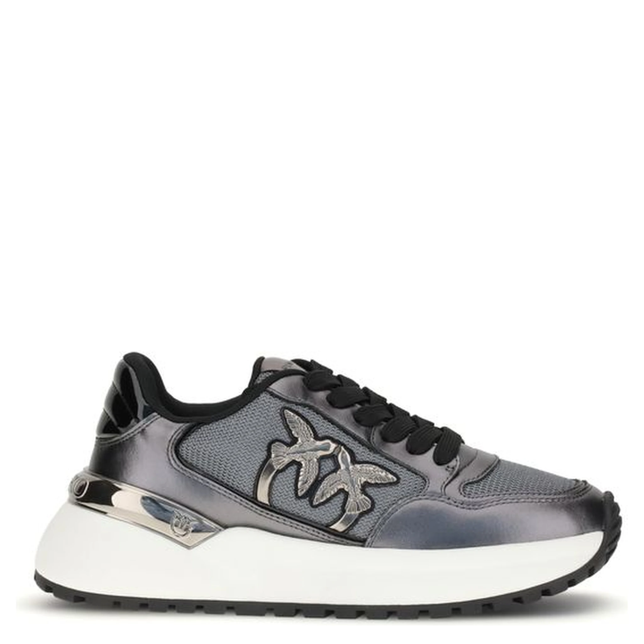 Gray Calf Leather Bos Taurus Athletic Sneakers