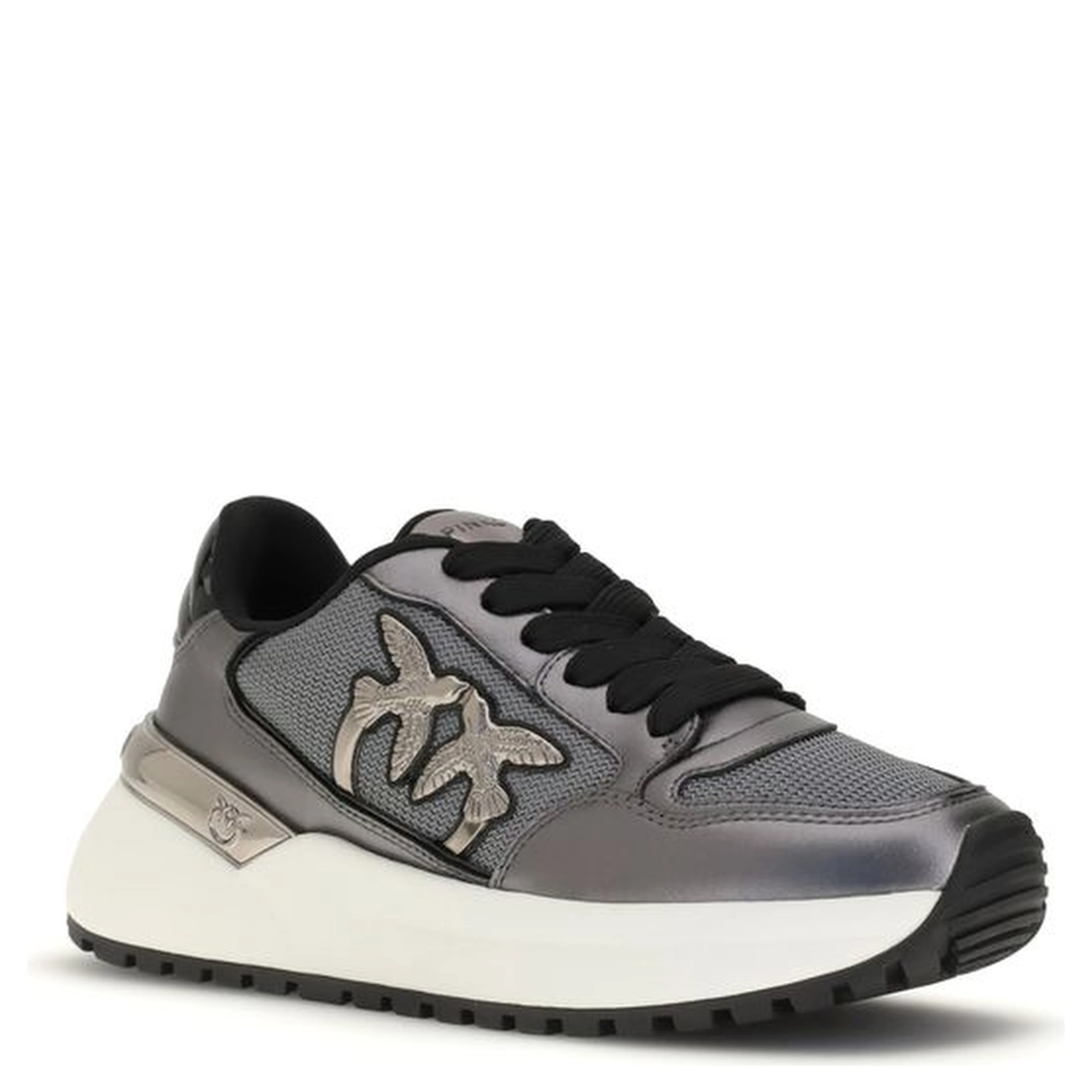 Gray Calf Leather Bos Taurus Athletic Sneakers