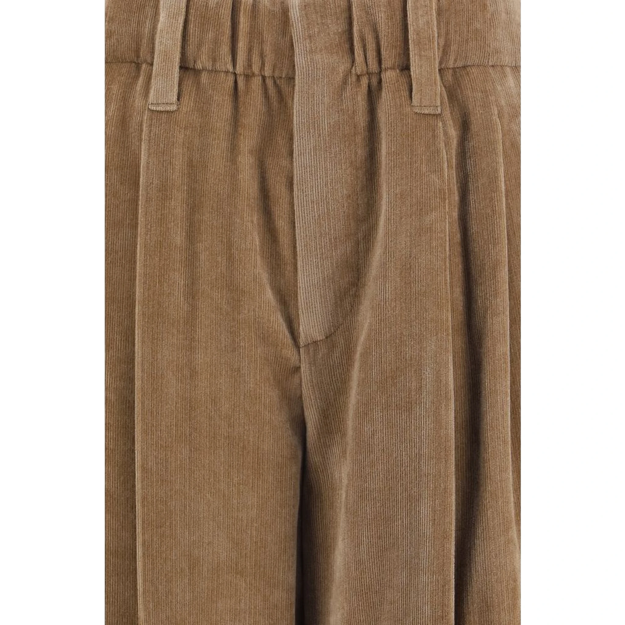 Brown Viscose Casual Pants