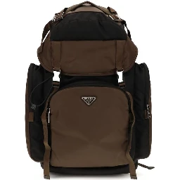 Brown Recycled Polyamide Backpack