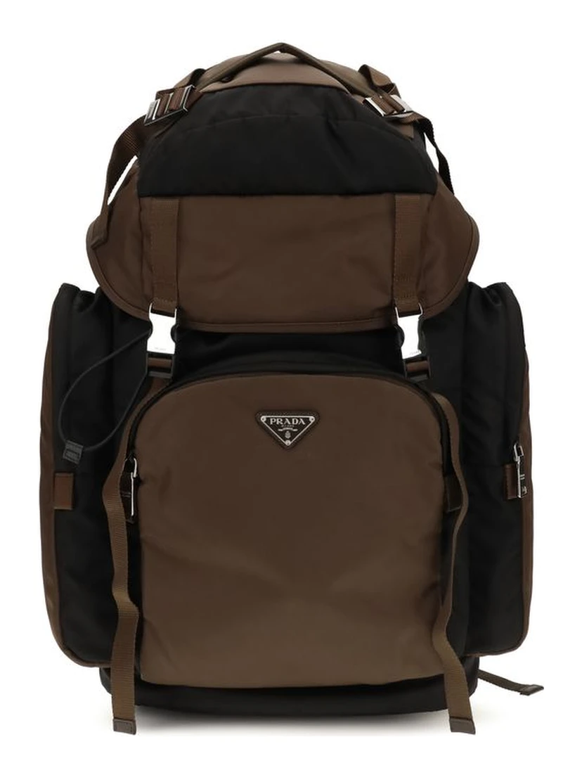 Brown Recycled Polyamide Backpack