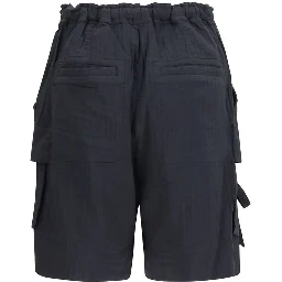 Black Viscose Bermuda Shorts