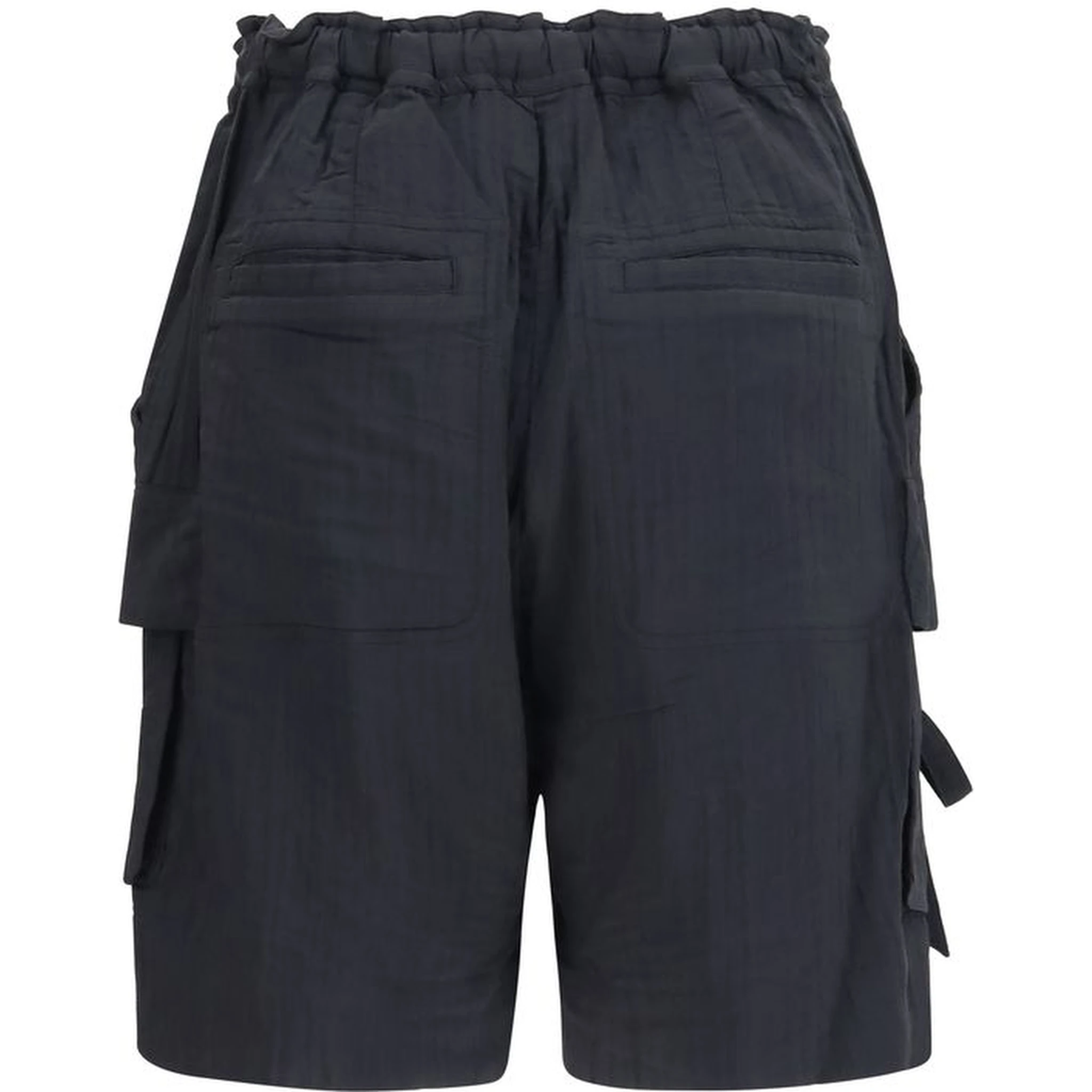Black Viscose Bermuda Shorts