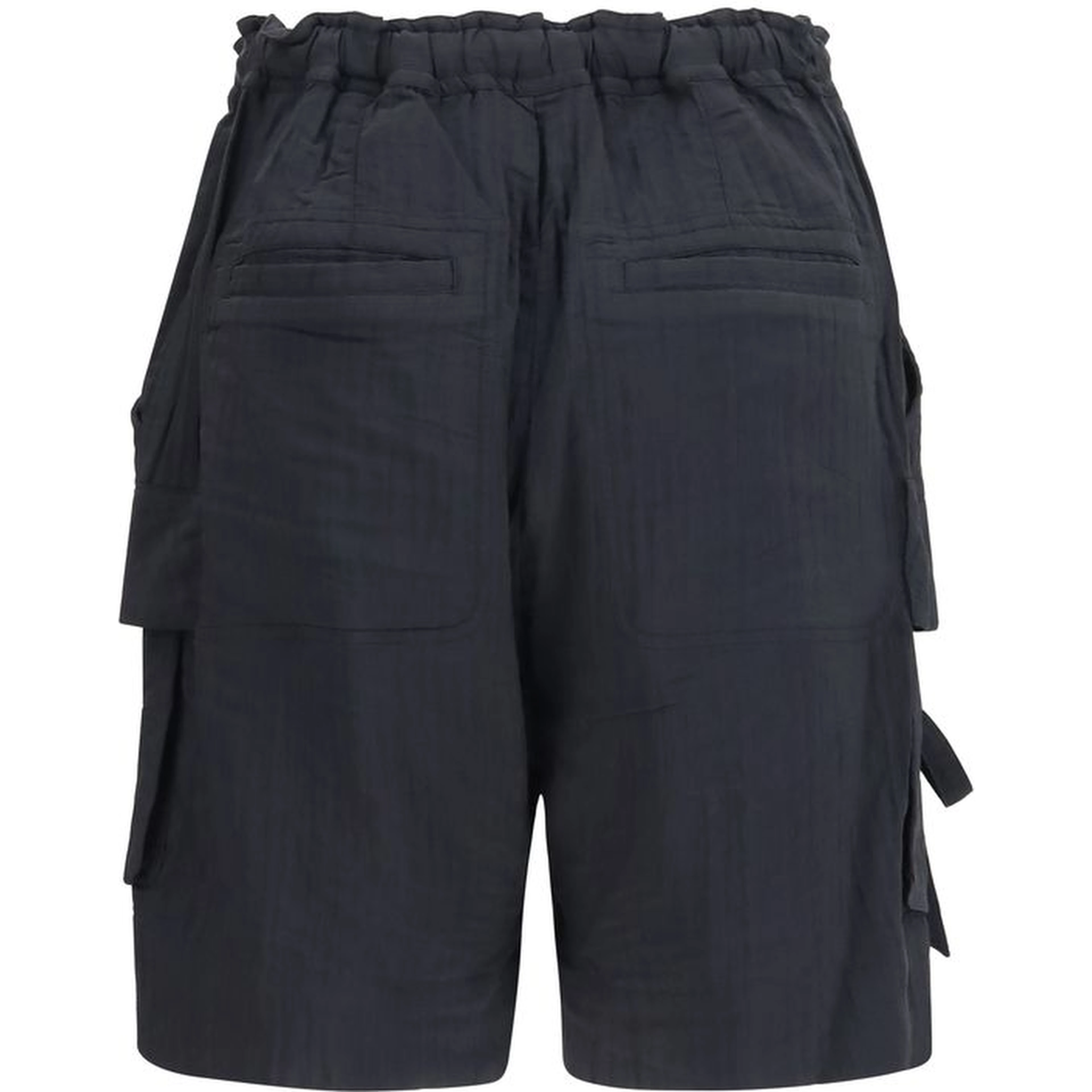 Black Viscose Bermuda Shorts
