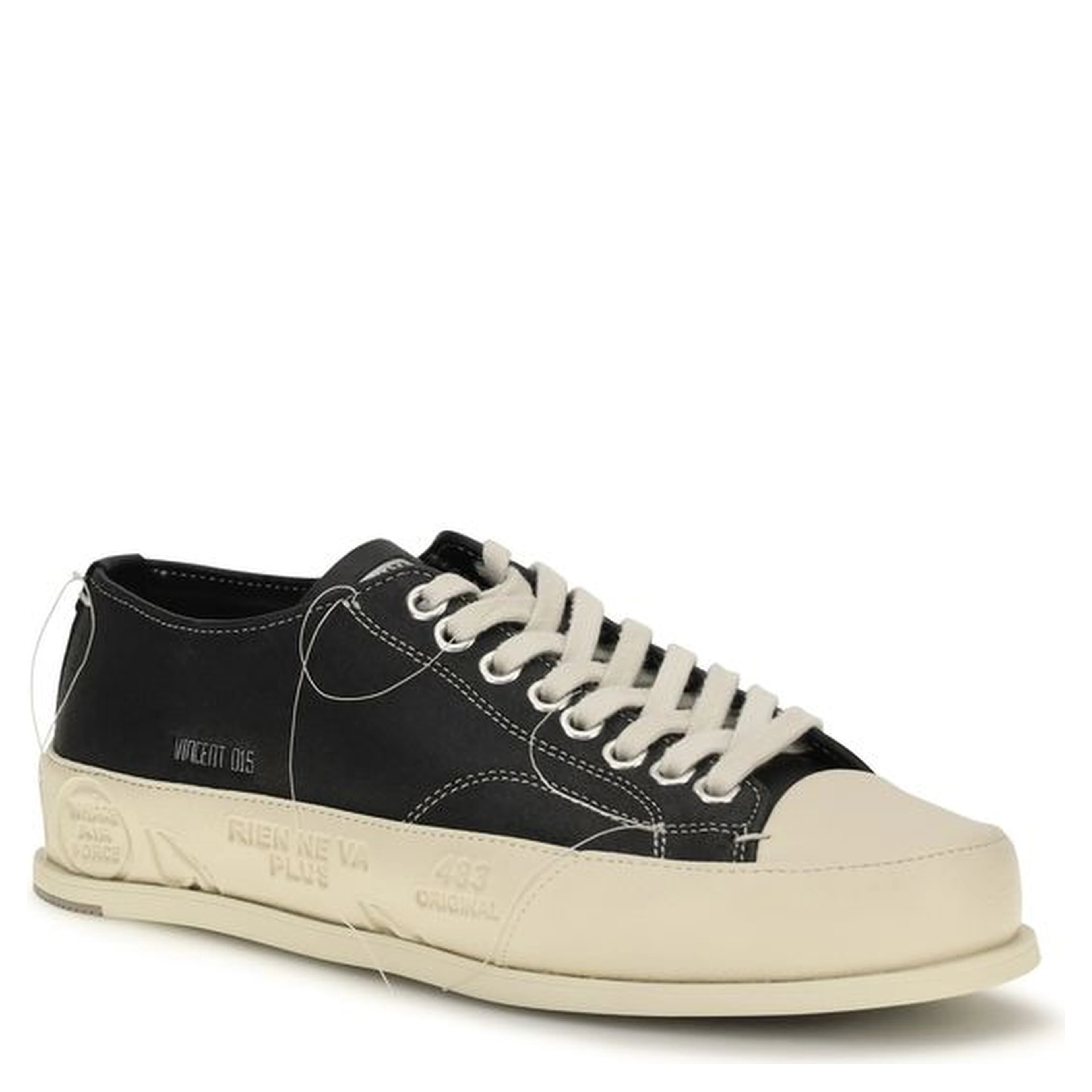 Black Calf Leather Bos Taurus Low Top Sneakers