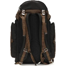 Brown Recycled Polyamide Backpack