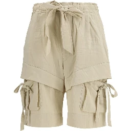 Beige Viscose Bermuda Shorts
