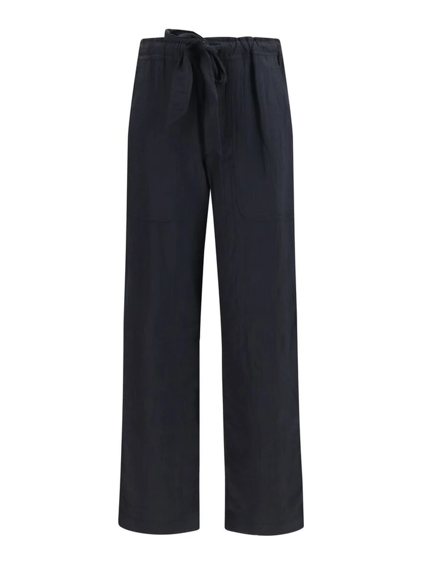 Black Viscose Casual Pants