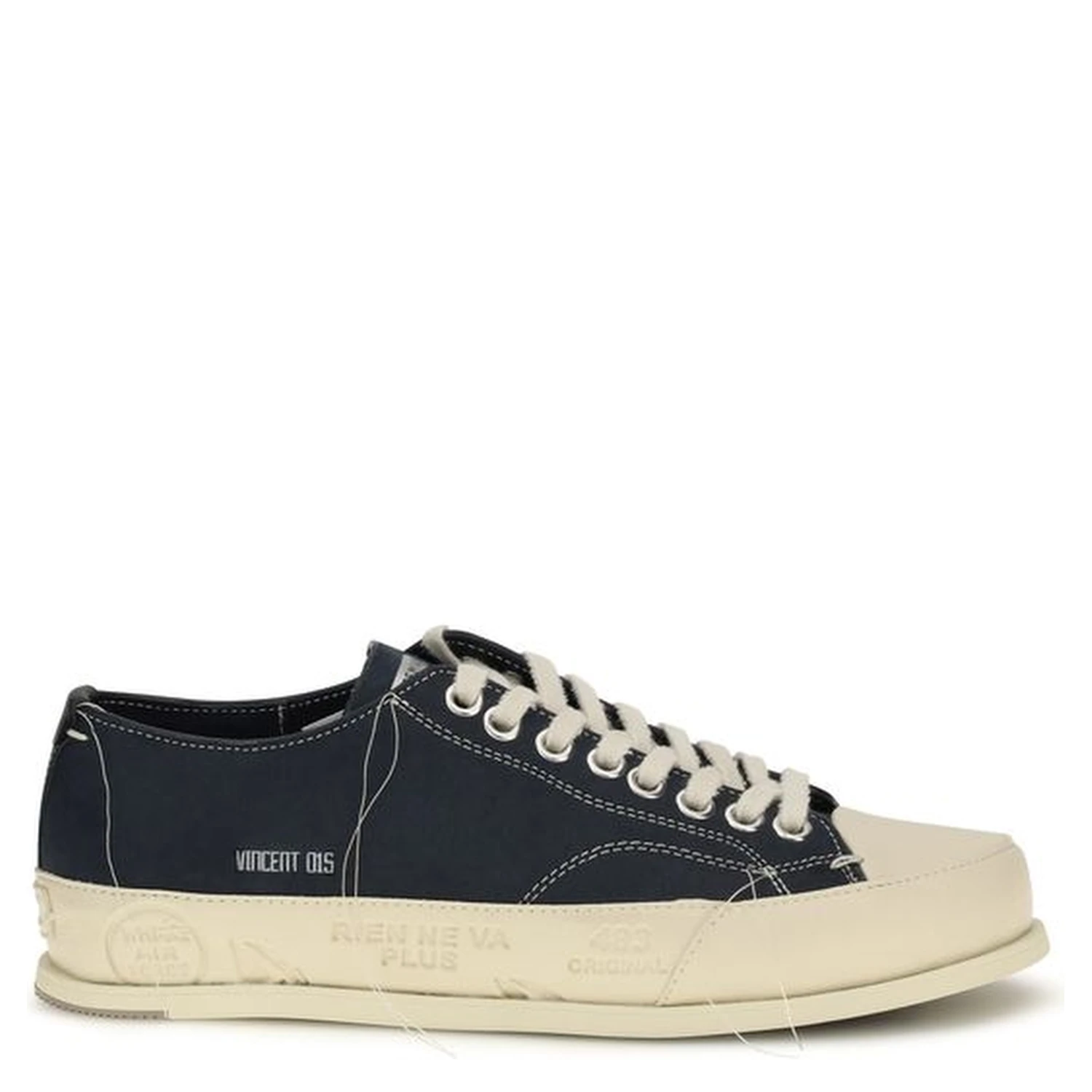 Blue Calf Leather Bos Taurus Low Top Sneakers