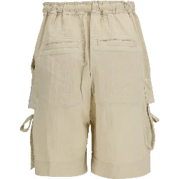 Beige Viscose Bermuda Shorts