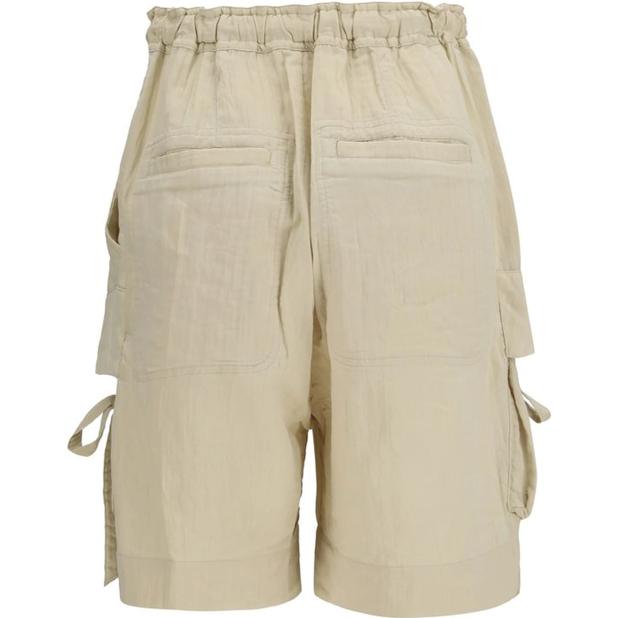 Beige Viscose Bermuda Shorts