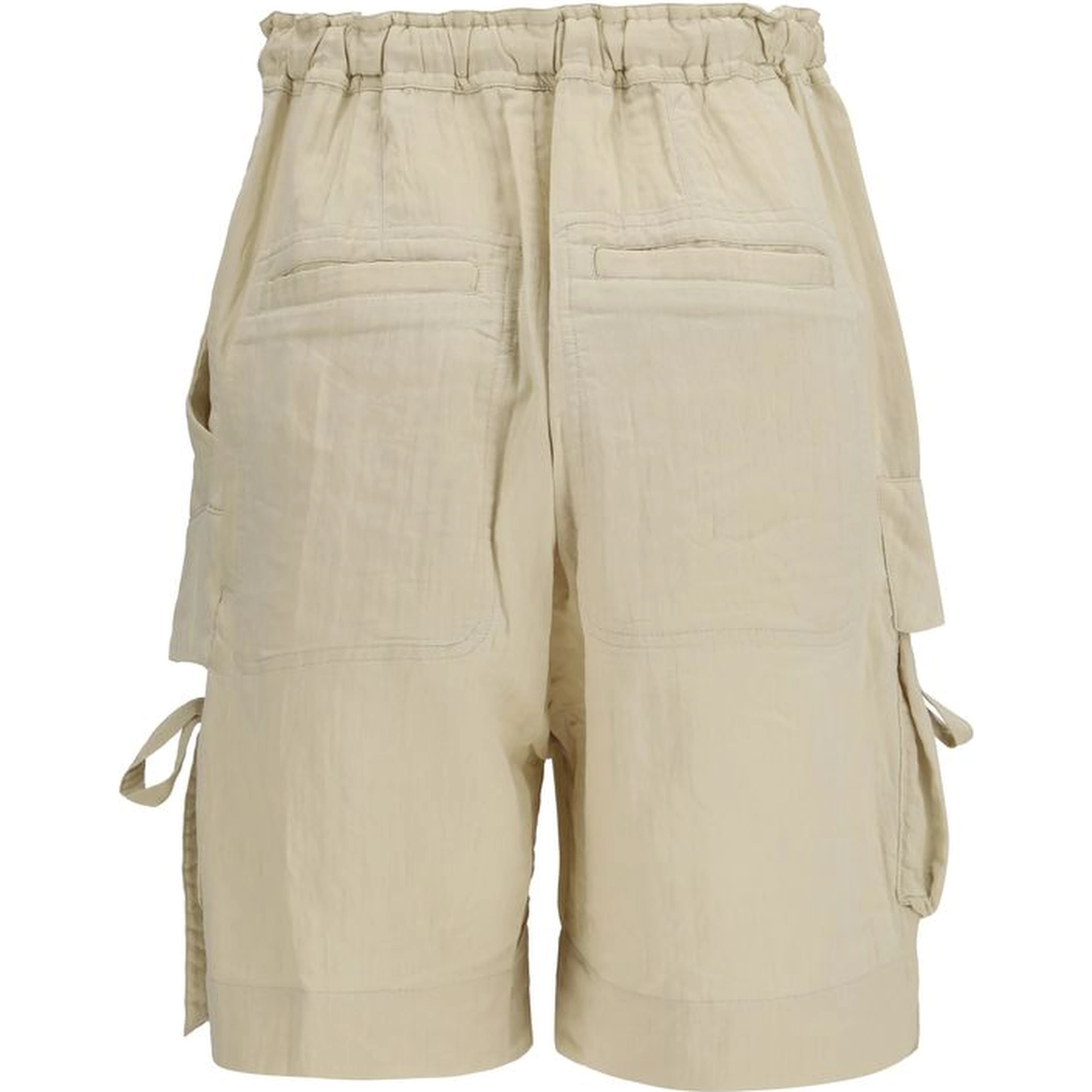 Beige Viscose Bermuda Shorts