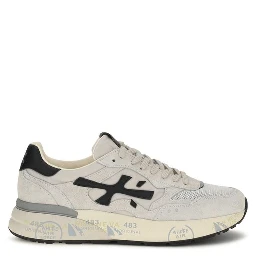 White Polyester Low Top Sneakers