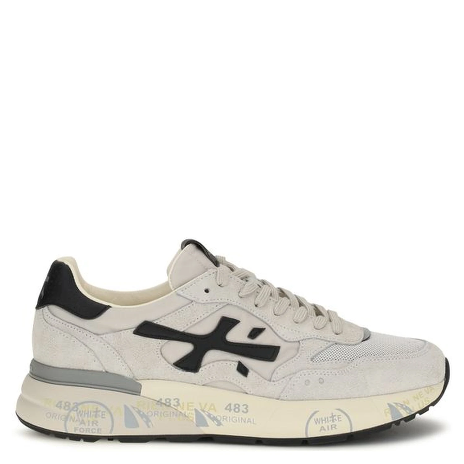 White Polyester Low Top Sneakers