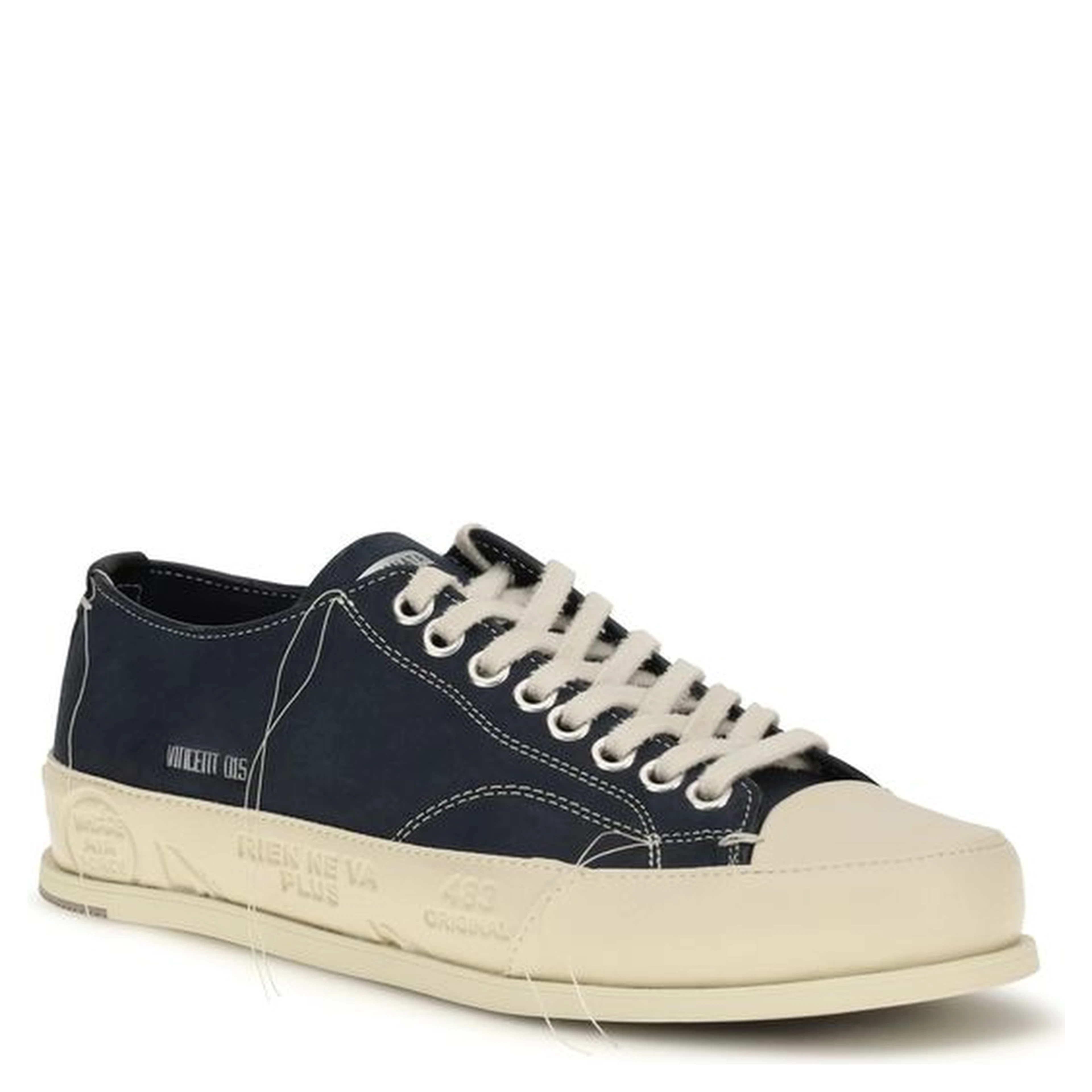 Blue Calf Leather Bos Taurus Low Top Sneakers