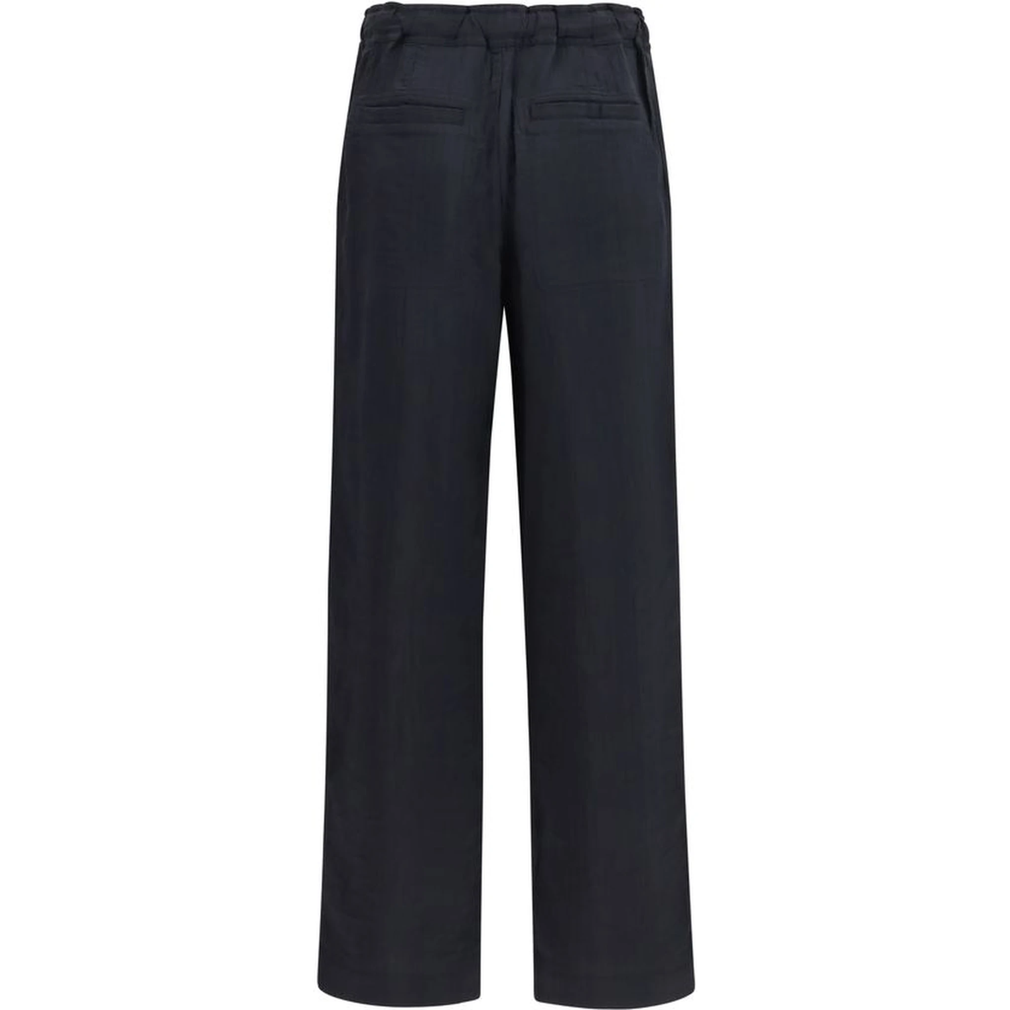 Black Viscose Casual Pants