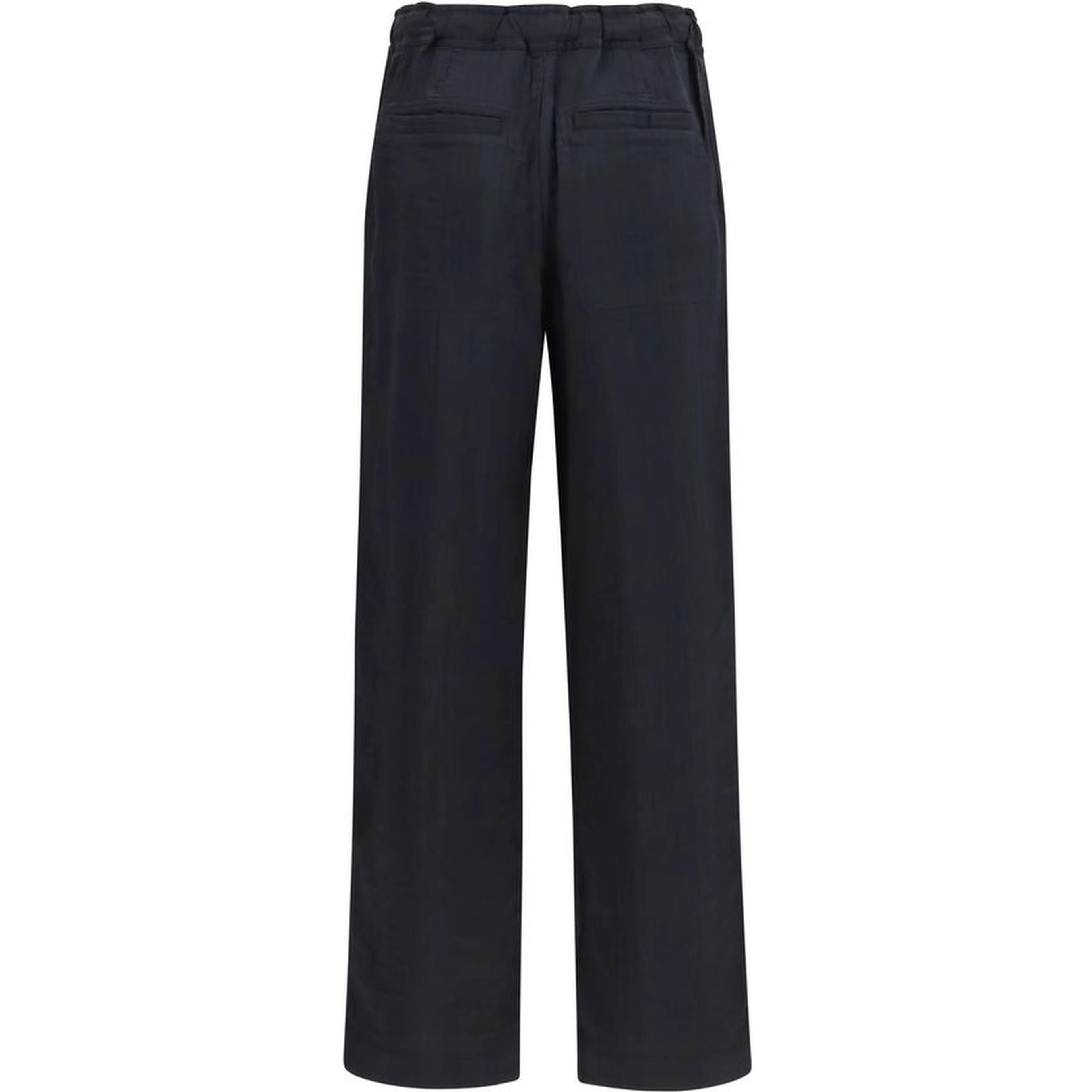 Black Viscose Casual Pants