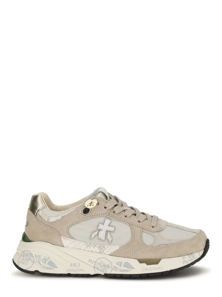 Beige Polyamide Athletic Sneakers