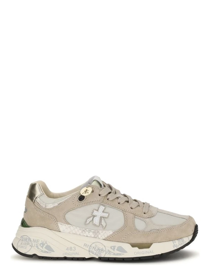 Beige Polyamide Athletic Sneakers