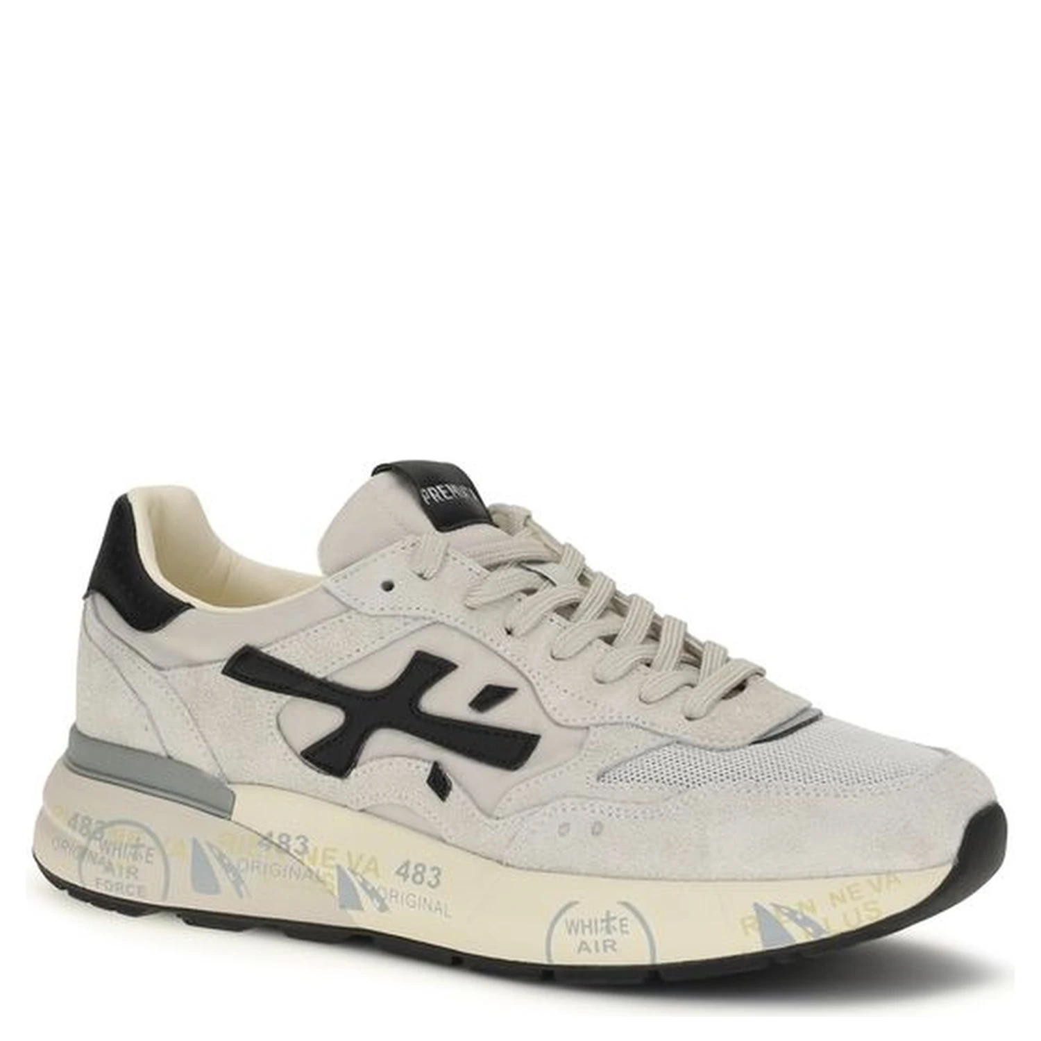 White Polyester Low Top Sneakers