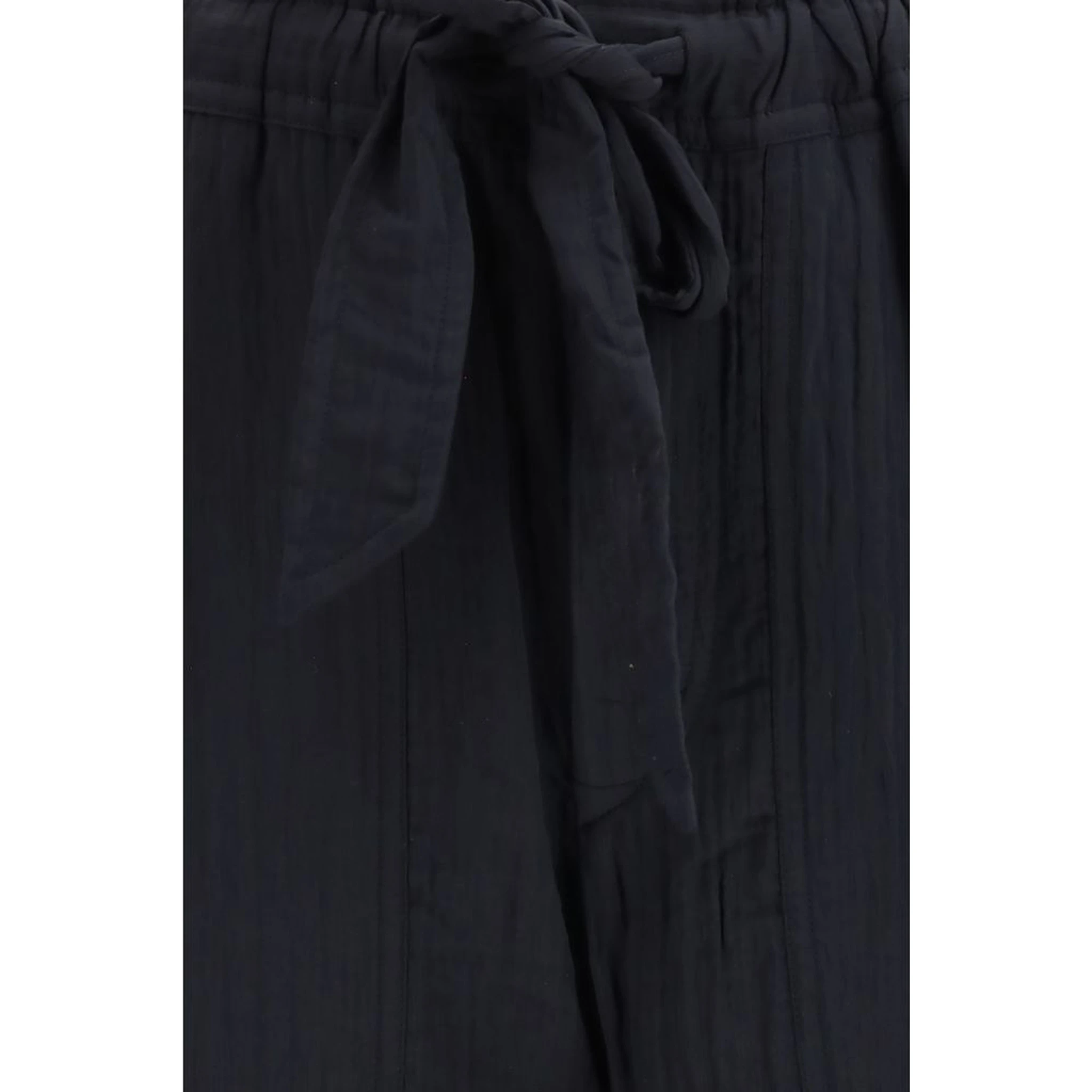 Black Viscose Casual Pants