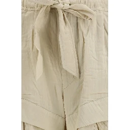 Beige Viscose Bermuda Shorts